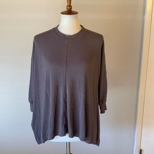 [OFF AIR By Giuliana] Gray Ribbed Knit Shirt - Size XS